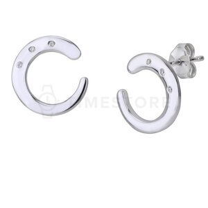 Strieborné náušnice s diamantom TS-EA-0249