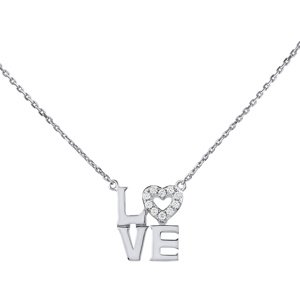Strieborný náhrdelník LOVE July s Brilliance Zirconia dámsky aj detský