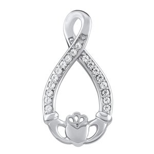 Strieborný prívesok Claddagh s Brilliance zirconia