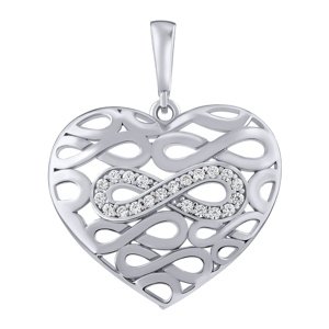 Strieborný prívesok srdce Infinity Mathilde s Brilliance Zirconia