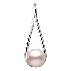 Strieborný elegantný prívesok Jolie s ružovou prírodnou perlou