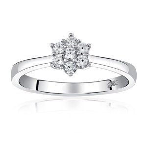 Strieborný prsteň FLORA so Swarovski® Zirconia veľkosť obvod 48 mm