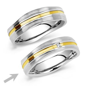 Snubný prsteň z ocele GENEVE pre ženy veľkosť obvod 57 mm