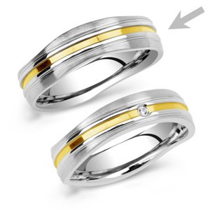 Snubný prsteň z ocele GENEVE pre mužov veľkosť obvod 68 mm
