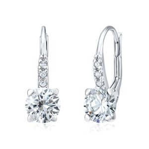 Strieborné náušnice s čírym Swarovski Zirconia 7 mm