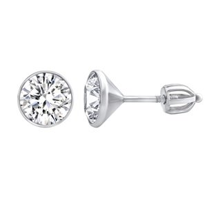 Strieborné náušnice kôstky so Swarovski Zirconia 8 mm