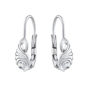 Strieborné náušnice na patent so Swarovski Zirconia