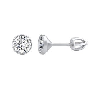 Strieborné náušnice kôstky so Swarovski Zirconia 6 mm