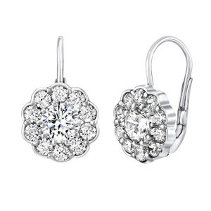 Strieborné náušnice s čírymi Swarovski Zirconia