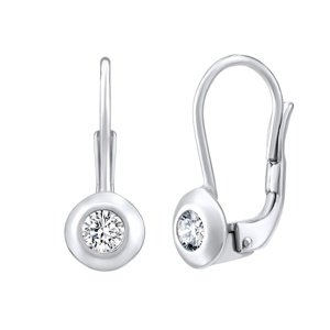 Strieborné náušnice s čírym Swarovski Zirconia