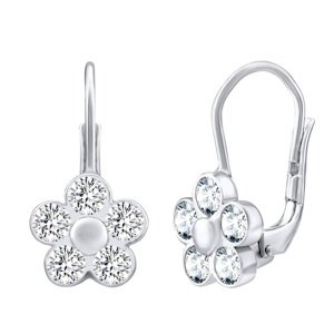 Strieborné náušnice NEZÁBUDKY s čírymi Swarovski® Zirconia