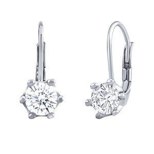 Strieborné náušnice v tvare korunky so Swarovski Zirconia