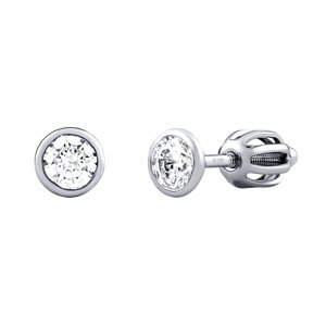 Strieborné náušnice kôstky so Swarovski Zirconia 4 mm