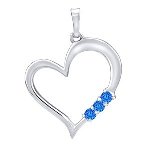 Strieborný prívesok SRDCE s modrými Swarovski Zirconia