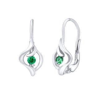 Strieborné náušnice so zeleným Swarovski Zirconia