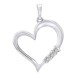 Strieborný prívesok SRDCE s čírymi Swarovski Zirconia