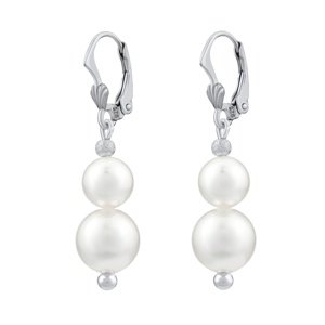 Strieborné náušnice s bielou Swarovski® Perlou