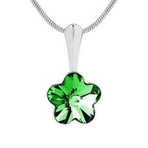 Strieborný prívesok kvetina so Swarovski Crystals 10 mm-zelená