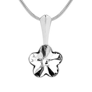 Strieborný prívesok kvetina so Swarovski Crystals 10 mm-bezfarebná