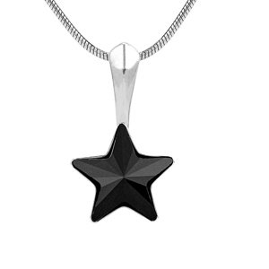 Strieborný prívesok čierna hviezda so Swarovski® Crystals
