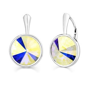 Strieborné náušnice so Swarovski® Crystals rivoli 12mm AB