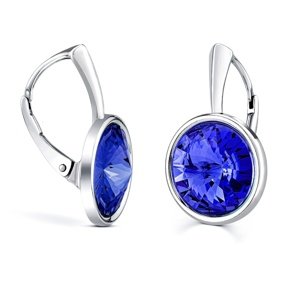 Strieborné náušnice modré so Swarovski® Crystals rivoli 12mm