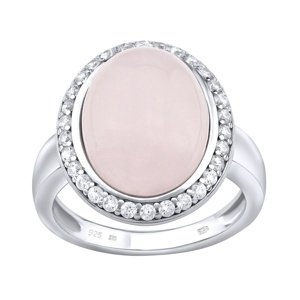 Strieborný prsteň s prírodným Ruženínom veľkosť obvod 47 mm