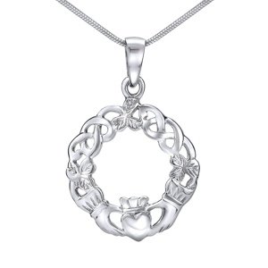 Keltský strieborný prívesok Claddagh