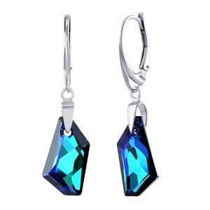 Strieborné náušnice De-Art Bermuda Blue so Swarovski® Crystals