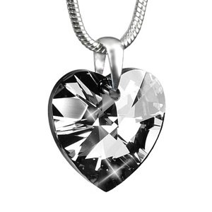 Strieborný prívesok Srdce 28mm Silver Night so Swarovski Crystals