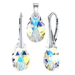 Strieborná súprava Kvapka 16mm Crystal AB so SWAROVSKI ELEMENTS