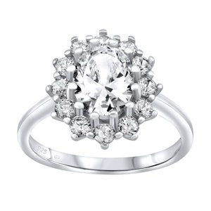 Strieborný prsteň CESARIA s Brilliance Zirconia veľkosť obvod 53 mm