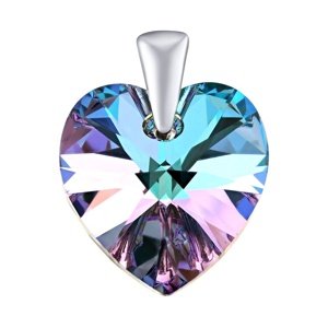 Strieborný prívesok SRDCE 14mm so Swarovski® Crystals Vitrail Light