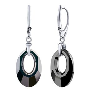 Strieborné náušnice so Swarovski® Crystals Helios Silver Night