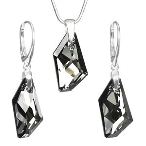 Strieborná súprava De-Art Crystal Silver Night 24mm so Swarovski® Crystals