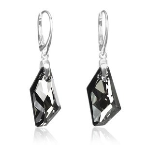 Strieborné náušnice De-Art Crystal Silver Night so Swarovski® Crystals