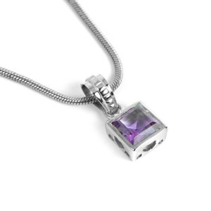 Strieborný prívesok s prírodným Ametystom 9x19mm