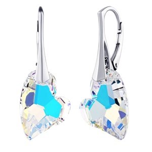 Strieborné náušnice Srdce Devoted 2 U Crystal AB so Swarovski® Crystals