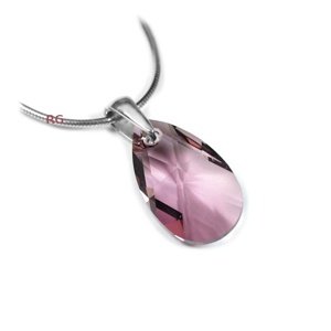 Strieborný prívesok Kvapka 16mm Antique Pink so Swarovski Elements