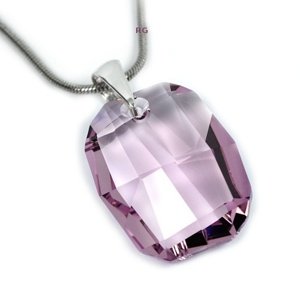 Strieborný prívesok Graphic 28mm Light Amethyst so Swarovski Elements