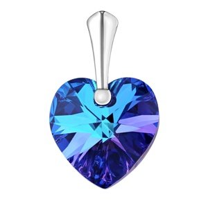 Strieborný prívesok Srdce 14mm Heliotrope so Swarovski® Crystals