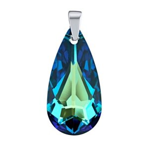 Strieborný prívesok Kvapka 24mm Bermuda Blue so Swarovski® Crystals