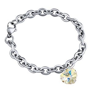 Oceľový náramok Srdce 14mm AB so Swarovski Crystals