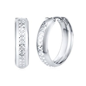 Strieborné náušnice so vzorom - kruhy 5x20mm