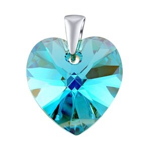Strieborný prívesok modré Srdce 14mm so Swarovski® Crystals