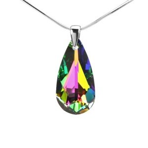 Strieborný prívesok Kvapka 24mm zelená so Swarovski® Crystals