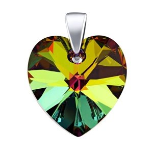 Strieborný prívesok SRDCE 14mm Vitrail Medium so Swarovski Crystal
