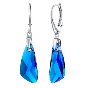 Strieborné náušnice Wing 23mm Capri Blue so Swarovski® Crystals