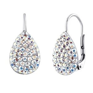 Strieborné náušnice so Swarovski® Crystals aurora borealis