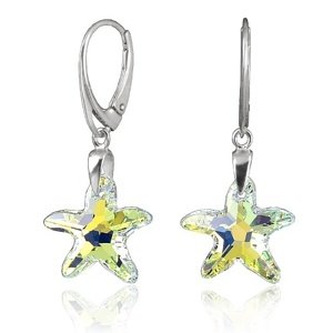 Strieborné náušnice Starfish Crystal AB so Swarovski® Crystals